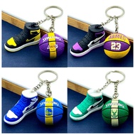 Bucks Lakers Warriors Basketball Keychain Accessories Kobe James Curry Sneakers Model Pendant Keycha