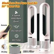 50 inches Bladeless Fan HEPA filter 80 Degrees Oscillation Tower Fan Air Purification SG plug