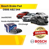 Bosch Front Brake Pad 0986AB2544 for Honda City [GM2, GM6] / Jazz [GE, GK] / CRZ / Insight