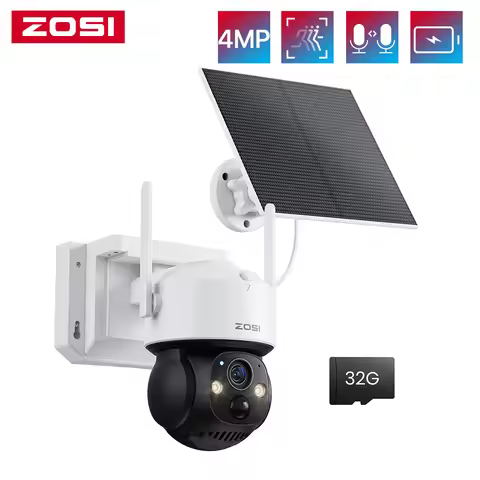 ZOSI C291 4MP WiFi Battery Security Camera Outdoor Solar Panel Rechargeable Human Tracking 2.5K Wire