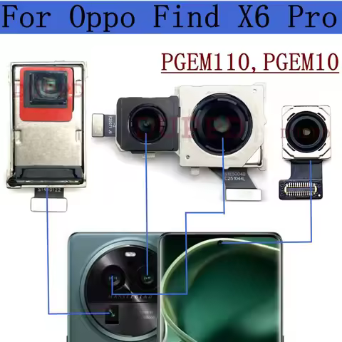 Original Front Rear Camera For OPPO Find X6 Pro PGEM110, PGEM10 Telephoto Wide Back Main Camera Modu