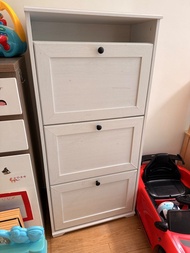 IKEA BRUSALI 鞋櫃 3格 白色