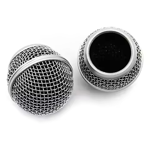 Silver Microphone Replacement Head Steel For SM58 Mesh Handheld Microphone Grill Mesh Head Fits Shur