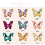 3D Crystal Butterfly Nail Art Jewelry / Aurora Magic Nail Art Accessories