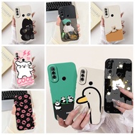 Huawei Y6p Case Aesthetic Flower Cute Cat Boy Black Shockproof Cover Huawei Y6p 2020 Phone Case MED-
