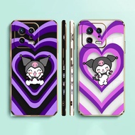 Purple Heart Naughty Kuromi Side Printed E-TPU Phone Case For XIAOMI POCO F4 F3 M5 M4 X5 X4 X3 C40 F5 F1 REDMI K50 K40 NOTE 12 11 10 S GT PRO PLUS NFC Gaming Turbo 5G