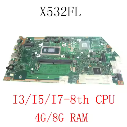 X532FL Mainboard For Asus X531FL X532FLC X532FAC X532F X532FL S531F Laptop Motherboard With i3 i5 i7