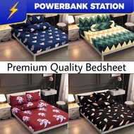 PSB_ #1 Premium Quality Bedsheet 4in1 King Queen/2in1 Single Cotton Fitted Bedsheet Set Cadar Getah 