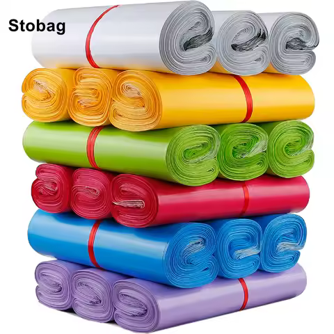 StoBag 100pcs Color Express Courier Bag Mailers Delivery Envelope Packaging Sealed Clothing Shipping