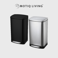 (Motiq.L) 30L MRect Stainless Steel Pedal Bin with Soft Close /Step Bin/Trash Bin/Trash Can/Dustbin/Rubbish Bin/Waste Bin/Office Bin/Kitchen Bin