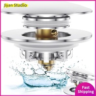 JIYAN2866 Silver Drain Filter Brass Drain Stopper Multifunction Sink Plug Kitchen Sink