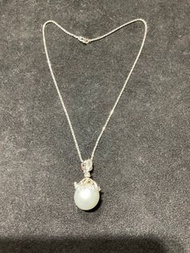 天然海洋珍珠純白金真鑽項鍊 Deepsea Pearl/Diamond Necklace in platinum