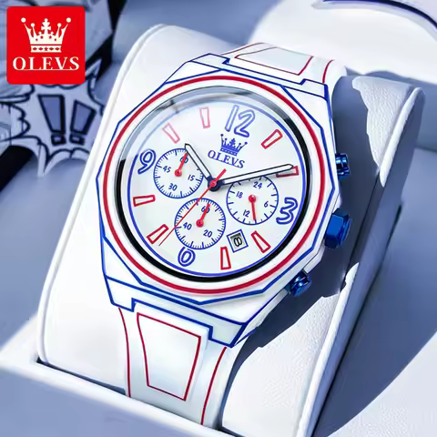 OLEVS Men's Watch Casual Comic Style Quartz Watch - Original Design, Waterproof, High-Quality Fashio