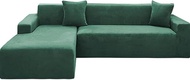 JunJiale Couch Cover for Sectional Sofa L Shape，2-Piece Sofa Covers Non Slip 4+4 Seat Chaise Furniture Protector Couch Slipcover Great for Kids &amp; Pets (Ink Green)