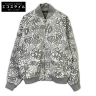 美女與野獸白色灰色印花短版外套 XL 碼 [二手]