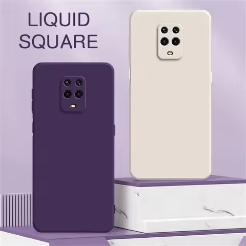 Square Liquid Silicone Phone Case for Xiaomi Redmi Note 9 Pro Max 9S 9T 4G 5G 360 Protective Mobile 