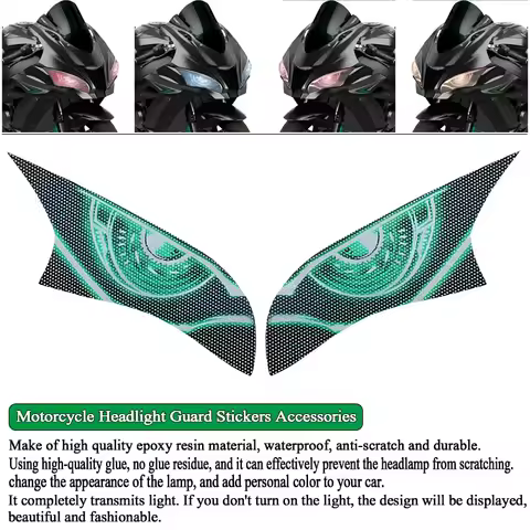 Motorcycle 3D Front Fairing Headlight Sticker Guard Sticker For ZX-10R ZX10R ZX 10R 2016 2017 byShop