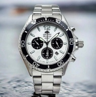 [TimeYourTime] Orient RA-TX0203S10B Mako Solar Chronograph Black White Panda Men's Sport Watch