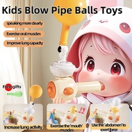 3 in 1 Kids Whistle Ball Blowing Floating Blow Pipe Balls Toys Breathing and Education Practice Toys