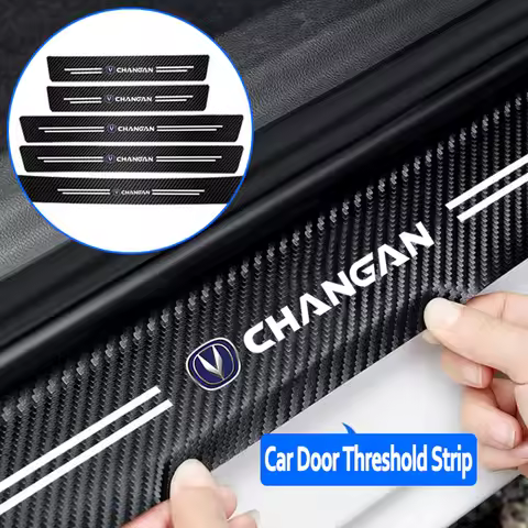 Car Door Carbon Fiber Sill Protector Stickers For Changan UNI-K CS35 CX70 CS85 CS55 CS75 CS15 F70 Al