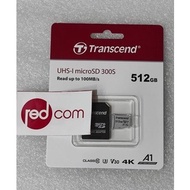 Transcend Micro SD 512 GB 300S-A + U3 V30 4K MicroSD