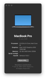 MacBook Pro 15” i9 2018