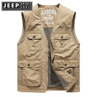 JEEP SPIRIT 1941 ESTD Outdoor Mens Casual Tank Top Multi-pocket Tank Top