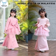 Mylilangelz Cool Elves Bowknot Tulle Peplum Baju Kurung Budak Perempuan Kid Baju Raya