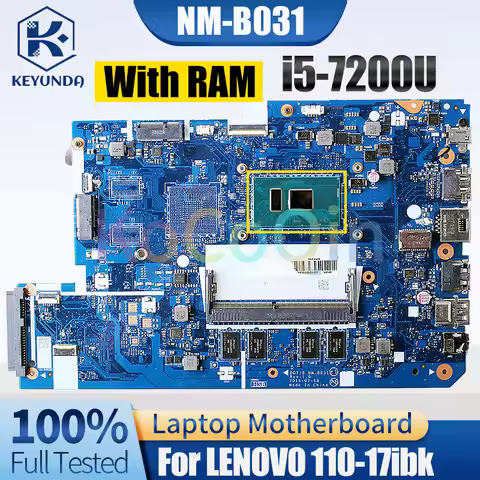 For LENOVO 110-17ibk Notebook Mainboard NM-B031 i5-7200U 5B20M40825 Laptop Motherboard Full test