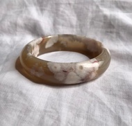 櫻花瑪瑙手鐲 奶茶色 牛血紅 型立體花 滿圈花 冇修