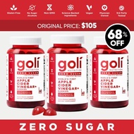 3 Bottles of Goli Zero Sugar World's First Apple Cider Vinegar Gummies - Vitamin B12, Probiotics to 
