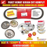 PAKET KOMPLIT KIRIAN CVT MANGKOK GANDA KAMPAS GANDA RUMAH ROLLER VANBELT BEAT FI SCOOPY SPACY VARIO 110 FI STATER KASAR 2013 2014 2015 2016 2017 2018 KZL