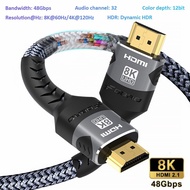 8K HDMI-Compatible Cable 4K@120Hz 8K@60Hz HDMI 2.1 Cable 48Gbps Adapter For RTX 3080 Earc HDR Video Cable PC Laptop TV Box PS5