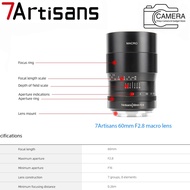 ( READY STOCK ) 7Artisans  60mm f/2.8 Macro Lens SONY FUJI CANON M4/3