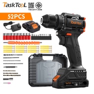 TASKTOOL สว่านแบต สว่านไร้สายแท้ สว่านไฟฟ้าไร้สาย 7500mah ปรับแรงบิดสูงค้อนสำหรับคอนกรีตเหล็กไม้ เจา