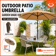 【WTHB】2.7M Patio Garden Umbrella Outdoor Camping Beach Rainproof UV Sun Shade 40MM Pole 0.8MM Wall