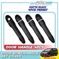 Proton Exora Door Bowl Door Handle Cover Shining Carbon Black Chrome Protector Penutup Pintu Kereta