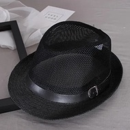 Hat middle-aged and elderly hats Men's Top Hats Jazz Straw Hats Sunscreen Sun Hats Breathable Cool H