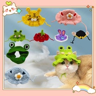 Pet Cat Hat Summer Comfortable Breathable Cute Funny Knitting Headdress Cat Dog Sun Hat