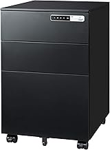 DEVAISE 3-Drawer Mobile File Cabinet with Smart Lock, Pre-Assembled Steel Pedestal Under Desk, Black