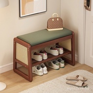 Shoe Stool Entrance Stool High-End Solid Wood Entrance Entrance Medieval Shoe Changing Stool Shoe Ca