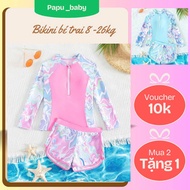 Girls swimsuit B038 12-40kg with pink wave pattern swimsuit for kid