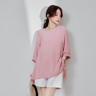 OB Cool Texture Irregular Umbrella Hem Half Sleeve Top < AB21039 >