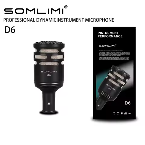 SOMLIMI D6 Drum Microphone Instrument Kick Drum Bass Microphone Dynamic Microphone Bass Snare Kick M