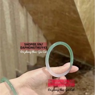 Monolithic blue and white agate stone bracelet, size 52 to 60mm, 6mm thick Gia Cat Gia Cat Gelang Ta