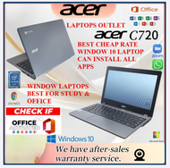 Acer laptop C720 Windows 10 Acer C720 Intel Celeron Windows 4GB RAM 16GB SSD Laptop Murah refurbishe