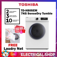 Toshiba 7KG Tumble Dryer TD-H80SEM (White) TDH80SEM / TD-H80SEM(SK) (Silver) TDH80SEMSK Mesin Penger