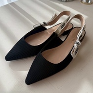 Dior J’ADIOR 黑色slingback平底尖頭鞋 37.5號 貼底