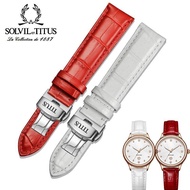 Titus/titus Cowhide Watch Strap Butterfly Buckle Leather Strap 16/18mm Watch Strap T06-033/034
