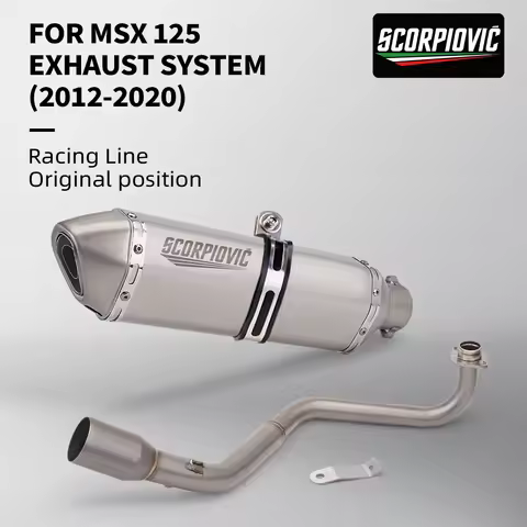 MSX125 2020 Exhaust System For Grom Msx125 2013-2023 Side Pipe End Low Mount Exhaust Baffle Exhaust